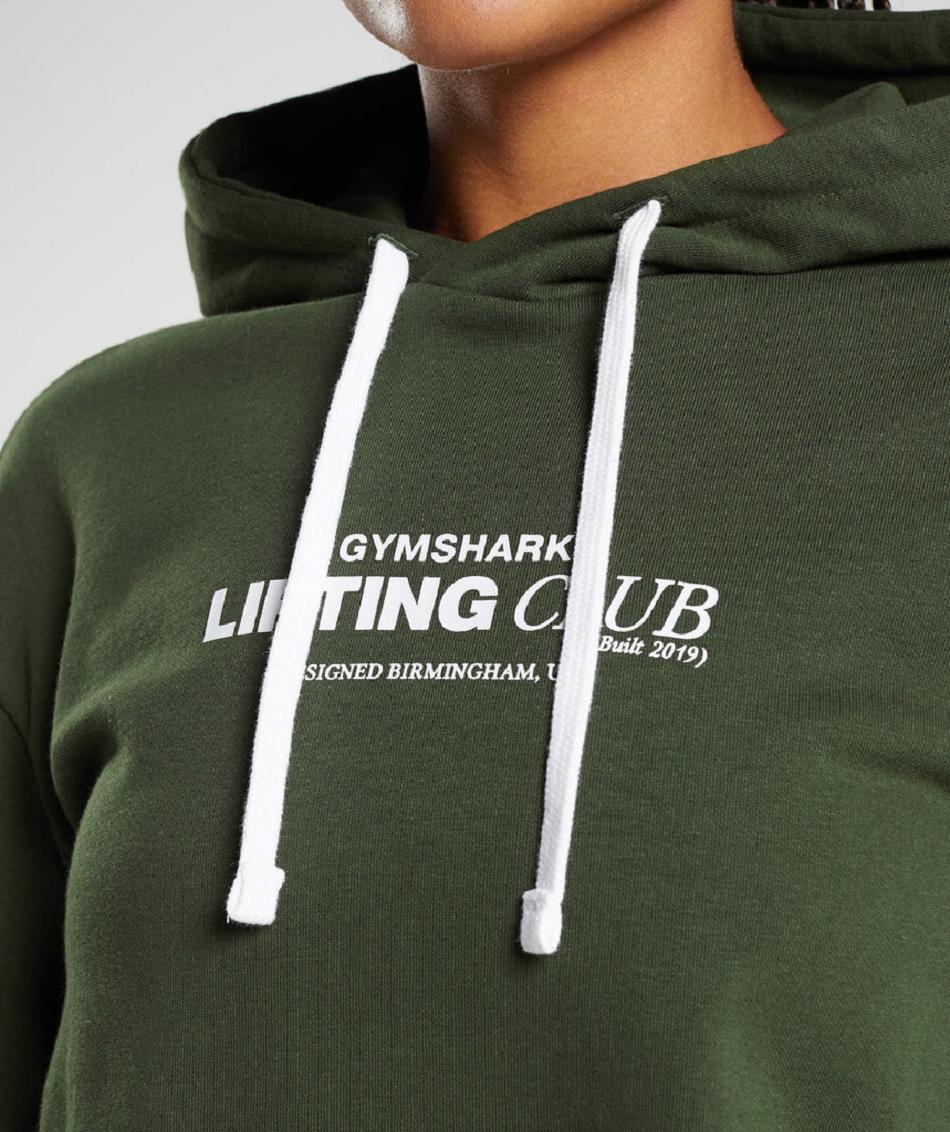 Gymshark Social Club Oversized Ženske Majica S Kapuljačom Maslinasto Zelene | HR 3584JPQ